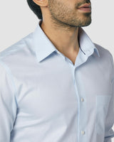 Wrinkle Resistant Light Blue Herringbone Shirt