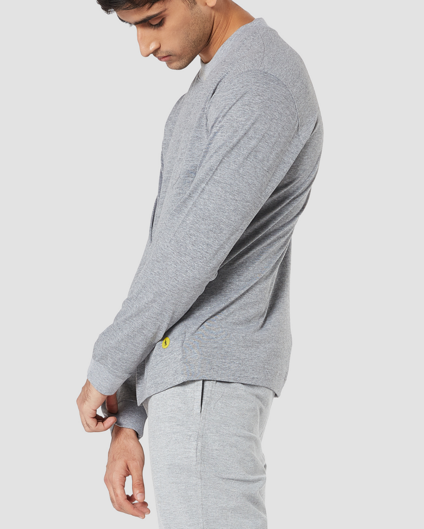 Retro boxing Grey Melange Long Sleeves T-Shirt