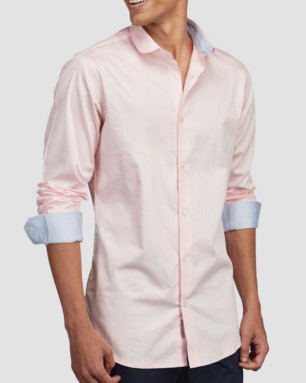 Pink Sorbet Stretch Satin Shirt