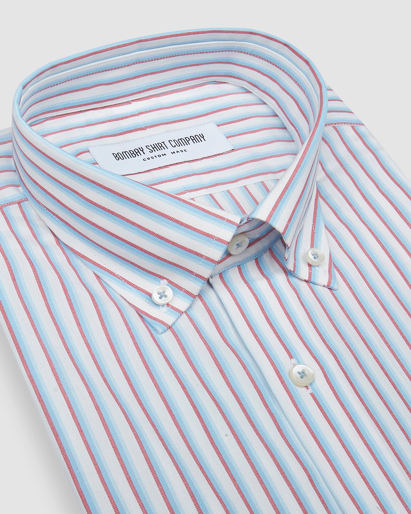 Red & Blue Pencil Stripes Shirt