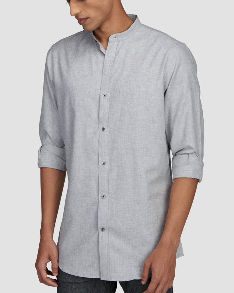 Steel Grey Brushed Twill Shirt