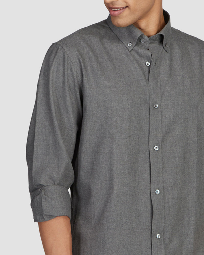 Charcoal Grey Brushed Twill Shirt