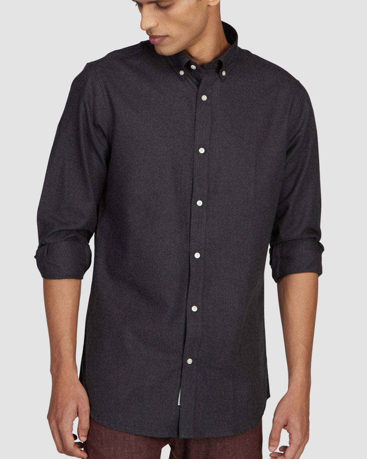 Ink Black Brushed Twill Shirt