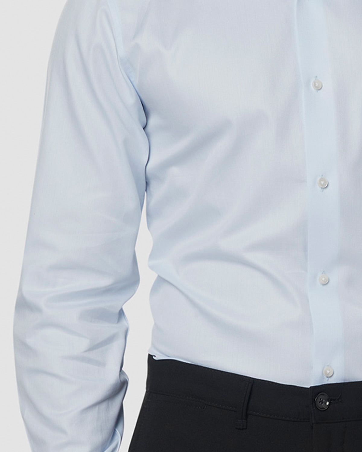 Wrinkle Resistant Light Blue Herringbone Shirt