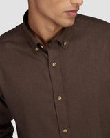 Mocha Brown Brushed Twill Shirt