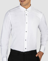 Wrinkle Resistant Glazed White Poplin Shirt