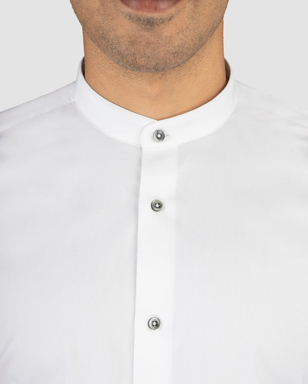 Wrinkle Resistant White Sand Poplin Shirt
