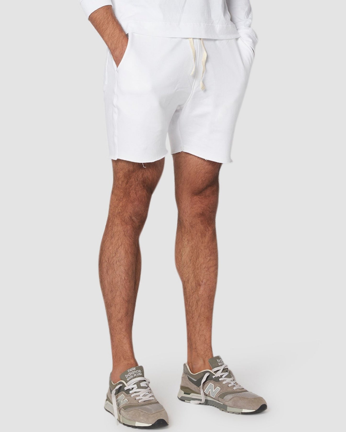 Urban White French Terry Shorts