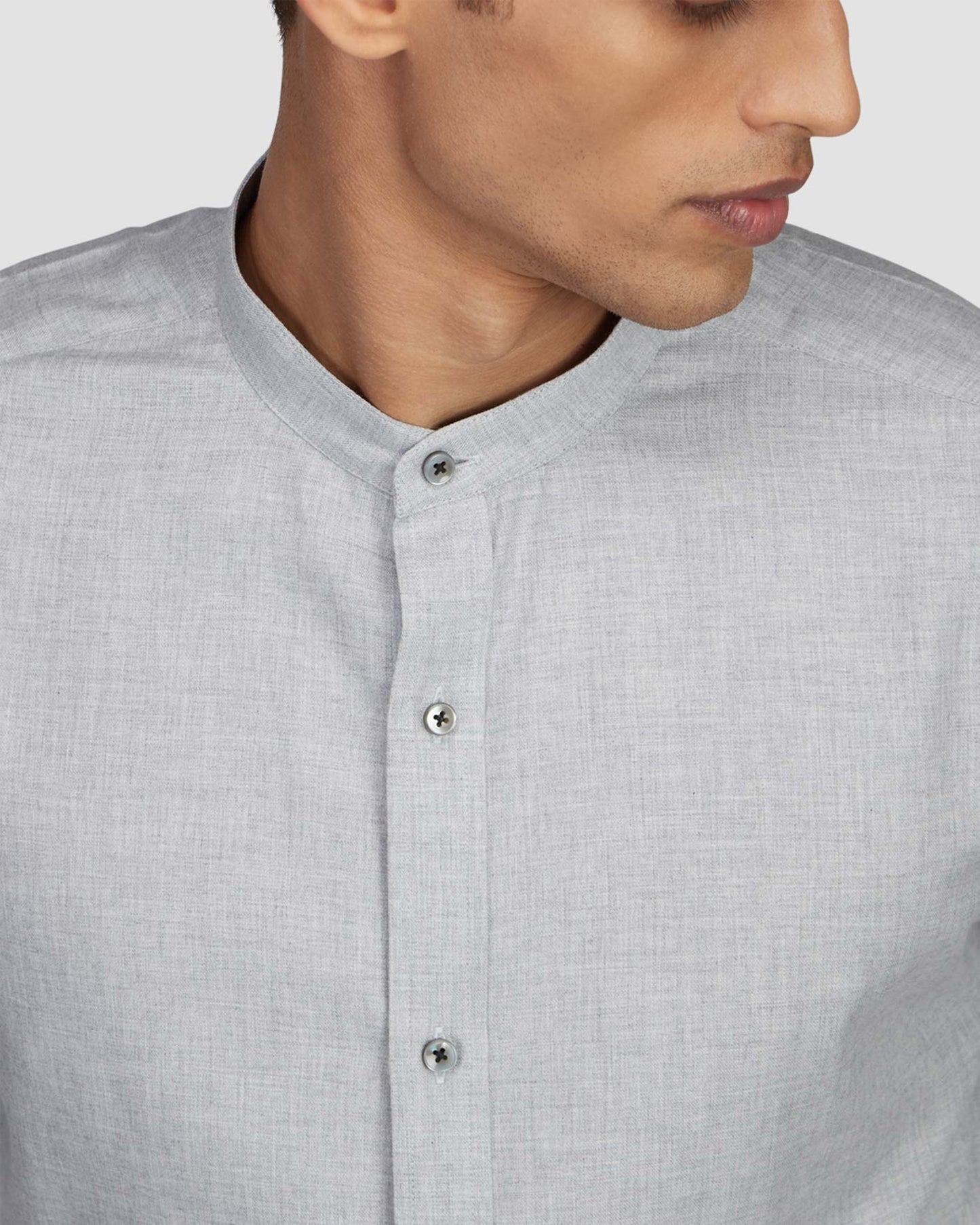 Steel Grey Brushed Twill Shirt