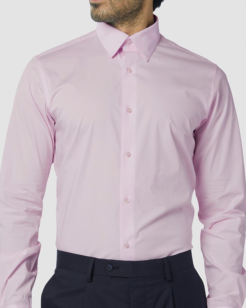 Pale Pink Stretch Poplin Shirt