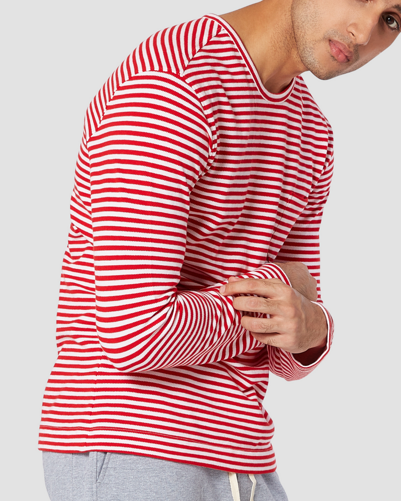 Arthur Road Striped Pique Long Sleeve T-Shirt